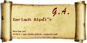 Gerlach Alpár névjegykártya